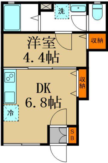 CARACOLES(1DK/1階)の間取り写真