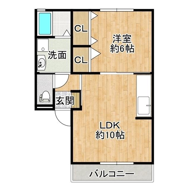 シャルマン(1LDK/2階)の間取り写真