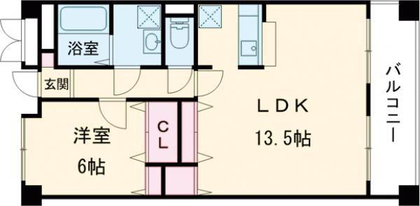 アルゴ天神山(1LDK/2階)の間取り写真