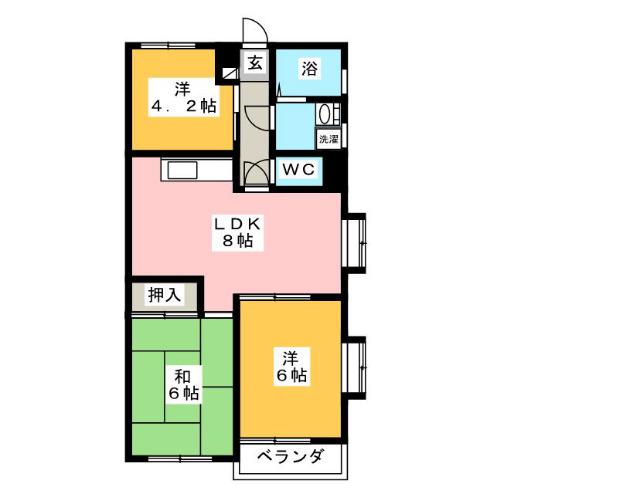 メゾンエクセレント(3DK/2階)の間取り写真