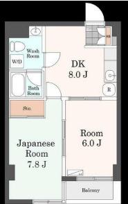 ノアール(2DK/2階)の間取り写真