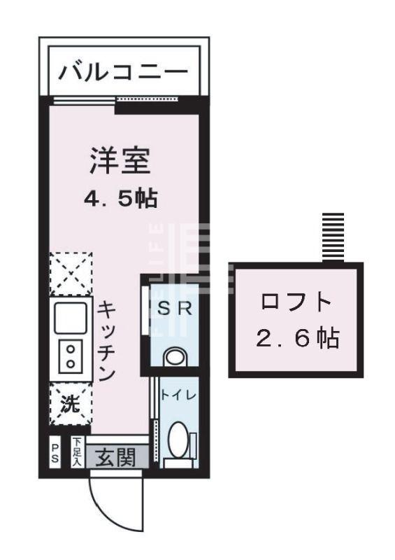 ミニマあさの(ワンルーム/3階)の間取り写真