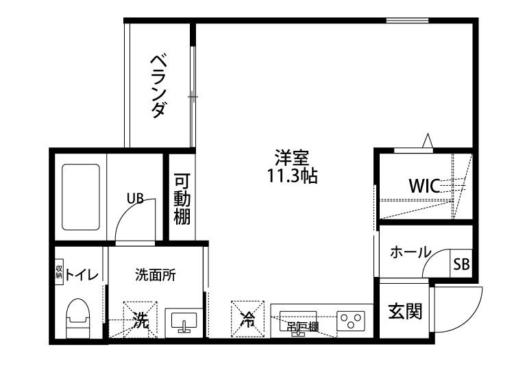 シュトラーセ幸町(ワンルーム/3階)の間取り写真