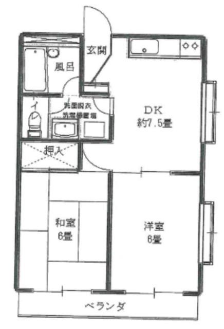 山愛マンション(2DK/3階)の間取り写真