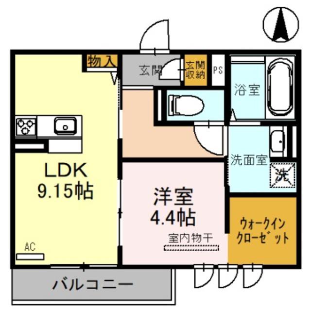 SINFARIAYUZATO A棟(1LDK/2階)の間取り写真