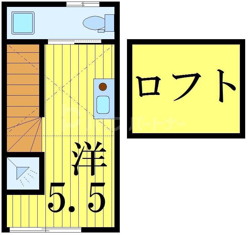 TOKYOβ四ツ木10(ワンルーム/2階)の間取り写真