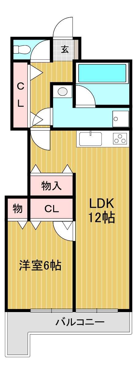 メゾン・ド・レガード(1LDK/1階)の間取り写真