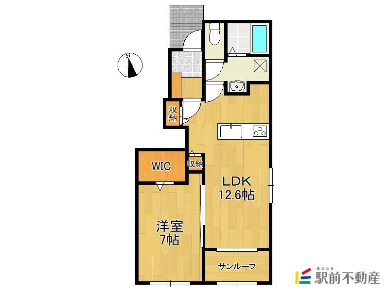 すみれ ビューティー(1LDK/1階)の間取り写真