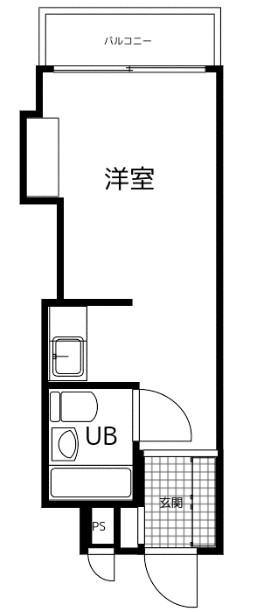 第36美和ハウス津田沼B棟(1K/4階)の間取り写真