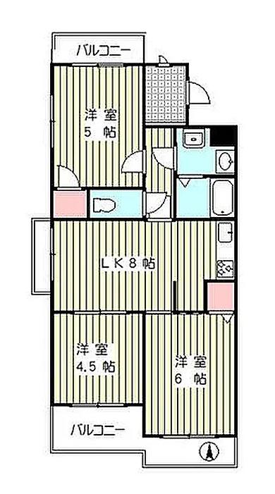 セザール川口(3LK/2階)の間取り写真