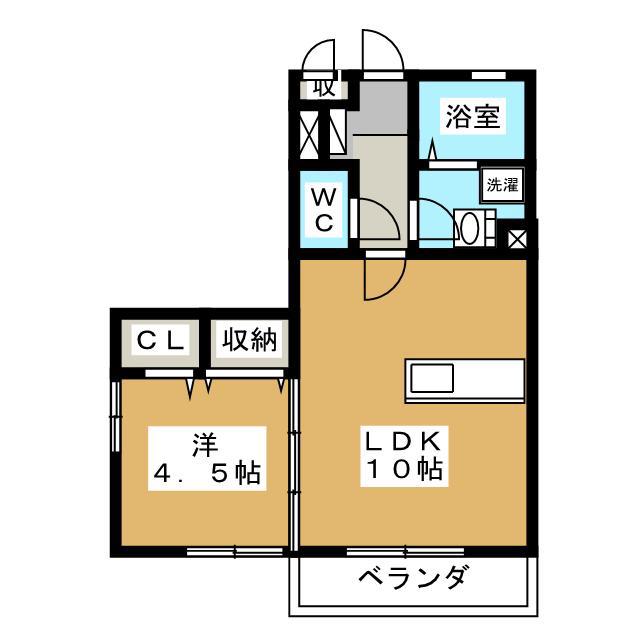エスペランサ稲葉(1LDK/1階)の間取り写真
