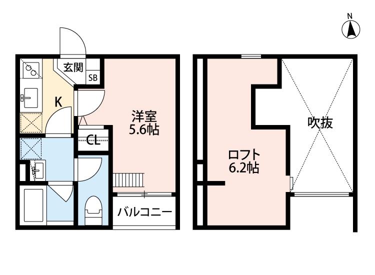 GRAND JETE立花 (1K/2階)の間取り写真