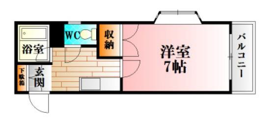 第二高松ビル(1K/3階)の間取り写真