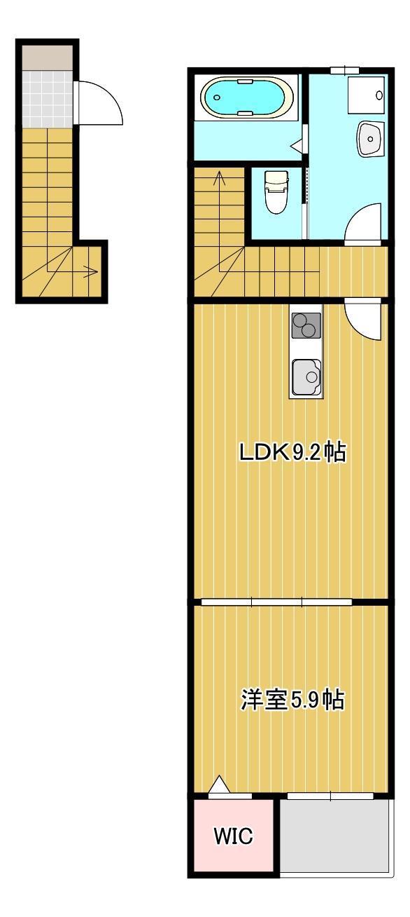NECTAR B棟(1LDK/2階)の間取り写真