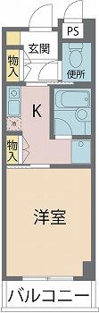 樋の水マンション(1K/3階)の間取り写真