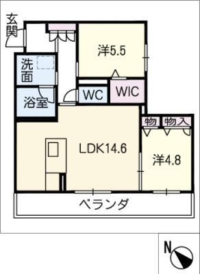 グランドソレイユ(2LDK/3階)の間取り写真