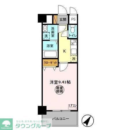 GRAND RISE 住居(1K/3階)の間取り写真