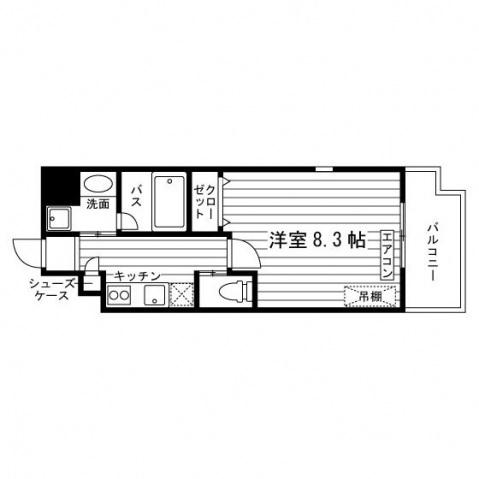 四谷TWIN TOWER イースト(ワンルーム/6階)の間取り写真