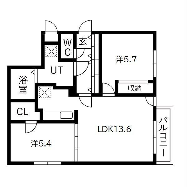 LA COLINA(2LDK/2階)の間取り写真