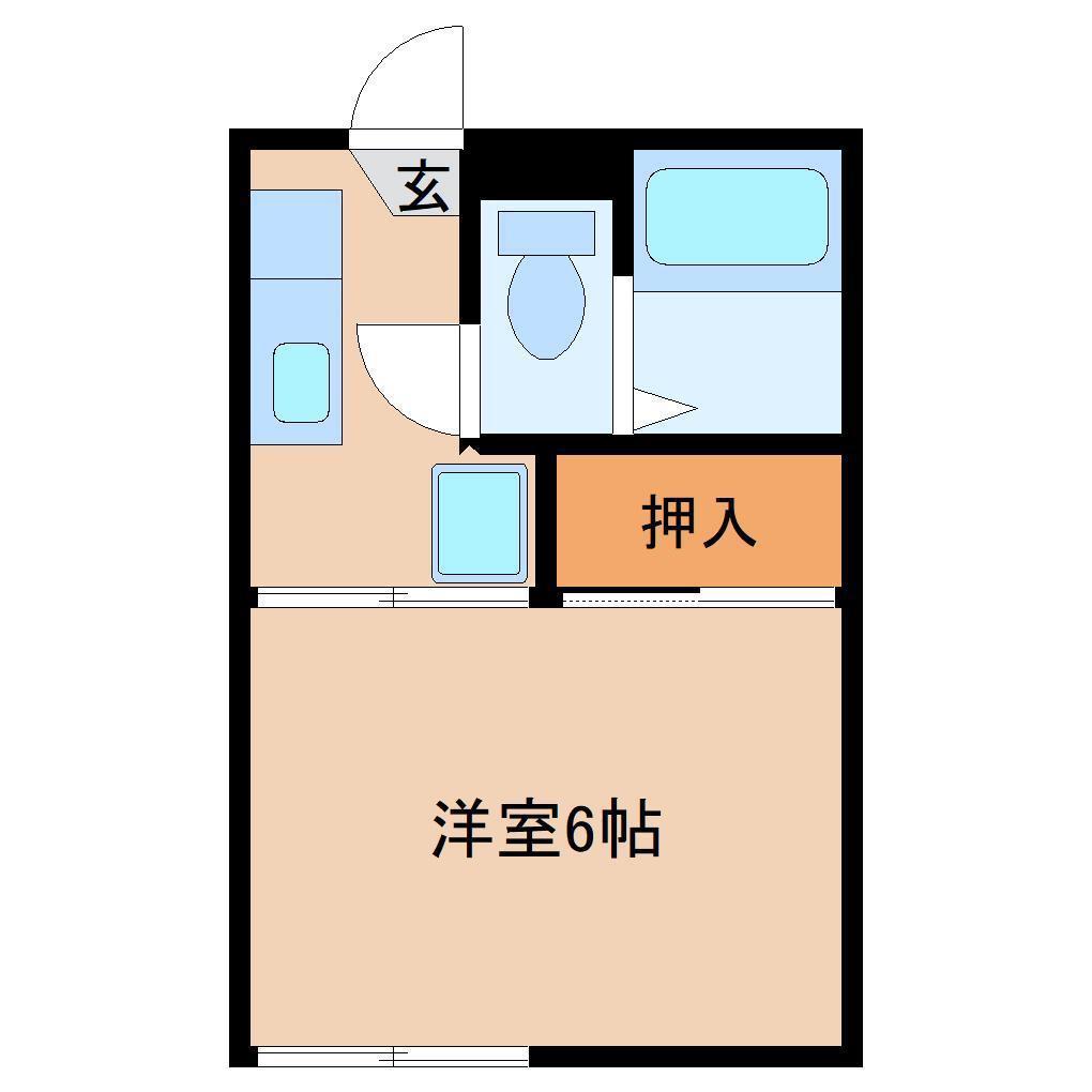 星和ハイツ(1K/2階)の間取り写真