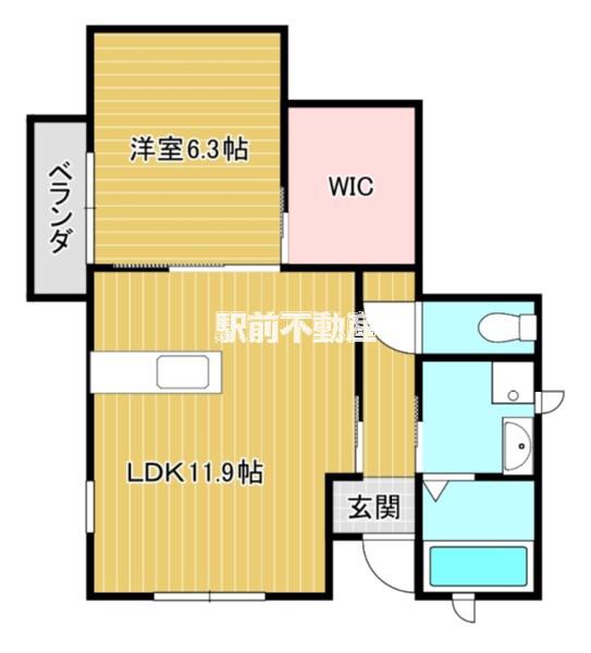 AVANCEII(1LDK/1階)の間取り写真