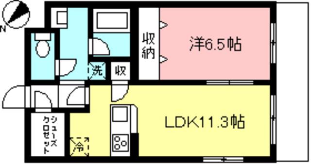 シャテロ09(1LDK/2階)の間取り写真
