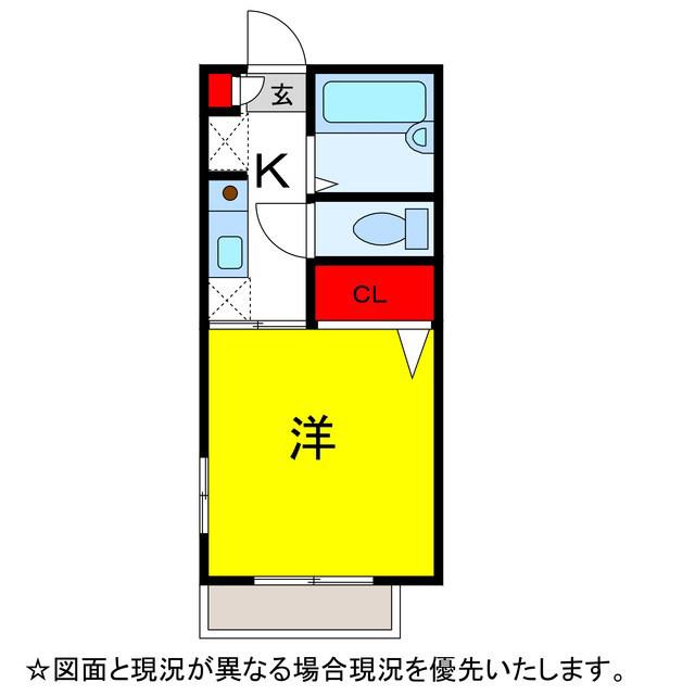 エクセル安食M棟(1K/2階)の間取り写真