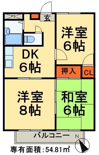 本駒込シティハイツA(3DK/3階)の間取り写真