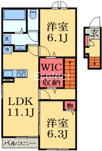 シグナル II(2LDK/2階)の間取り写真