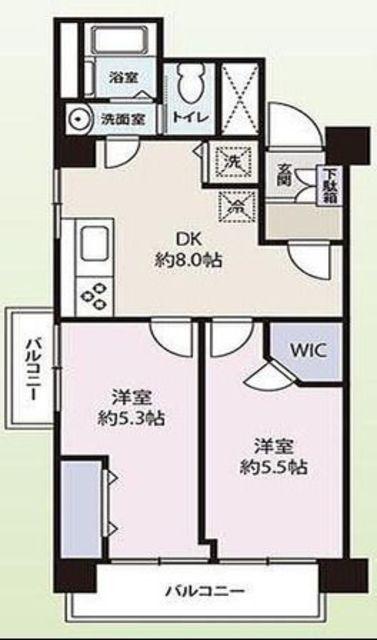 双葉クラウンハイツ(2DK/5階)の間取り写真