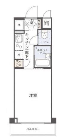 ルーブル芝公園(1K/2階)の間取り写真