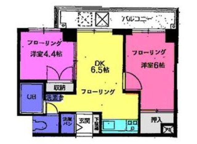 エル・パーシモン(2DK/2階)の間取り写真
