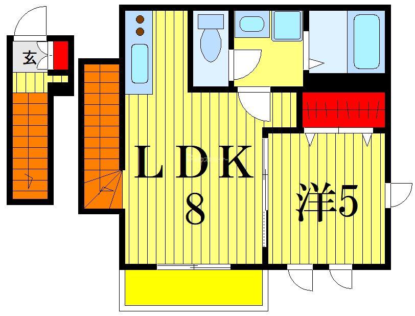 プルメリア幕張(1LDK/2階)の間取り写真