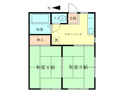 浜祥コーポA棟(2DK/2階)の間取り写真