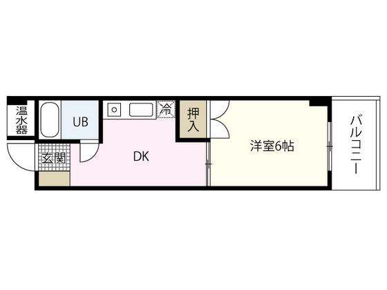玉森ビル(1DK/4階)の間取り写真