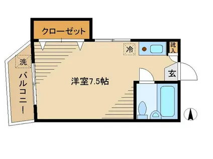 パラシオン高崎(ワンルーム/3階)の間取り写真