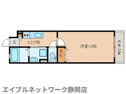 セスタシッタ六番町(1K/1階)の間取り写真