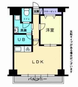 敷島ビル(1LDK/6階)の間取り写真