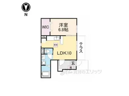 ＪＲ桜井線 三輪駅 徒歩11分 2階建 築8年(1LDK/1階)の間取り写真