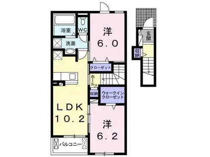 スマイリー Ⅳ(2LDK/2階)の間取り写真