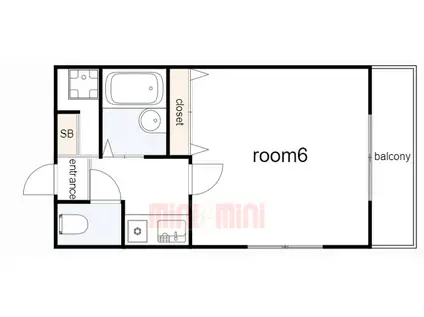 コスモハイツ(2K/2階)の間取り写真