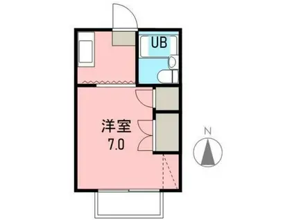 アップルハウス(1K/2階)の間取り写真