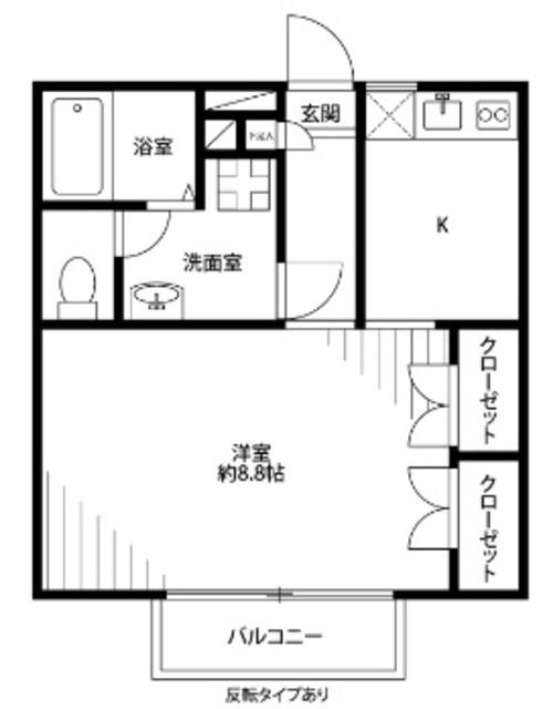 アムール SAZEMII(1K/2階)の間取り写真
