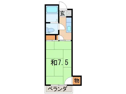 ハイツプラスワン(1K/2階)の間取り写真