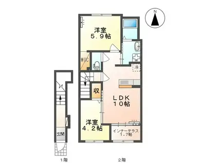 アレーズ25(2LDK/2階)の間取り写真