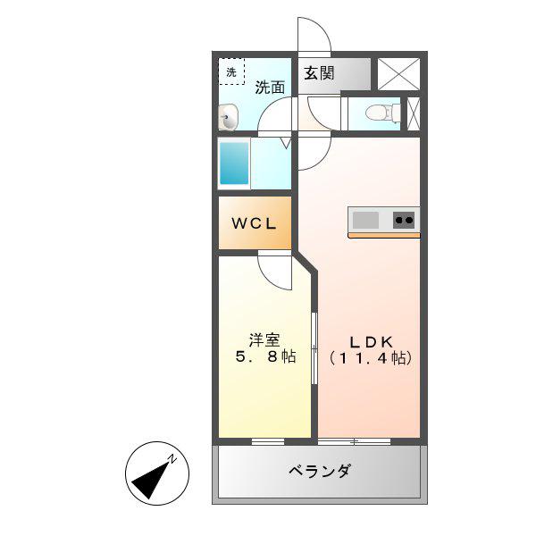 GRAN AGE(1LDK/4階)の間取り写真