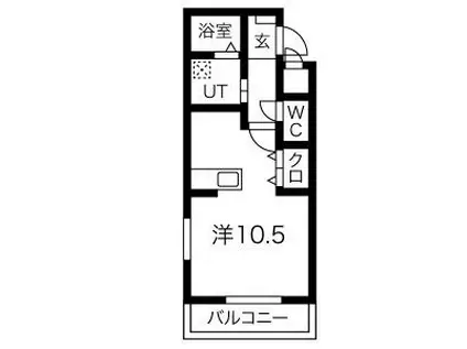 ソラーナ弥刀(ワンルーム/1階)の間取り写真