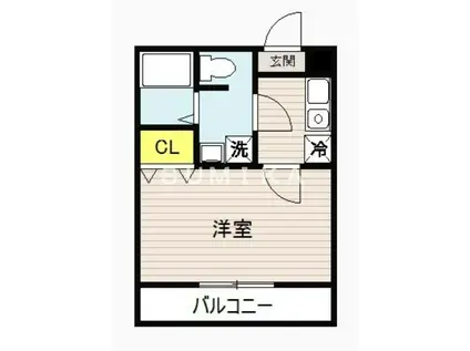 パインウエスト(1K/1階)の間取り写真