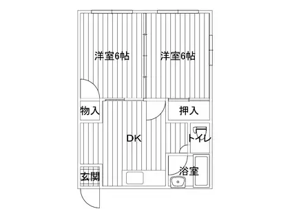 綾羅木ハイツ(2DK/1階)の間取り写真