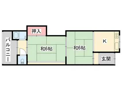 平池ハイツ(2K/1階)の間取り写真